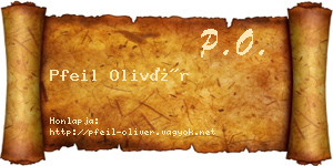 Pfeil Olivér névjegykártya